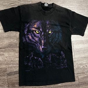 Classic Vintage 1996 Wolf Scene By: Habitat Size- Medium